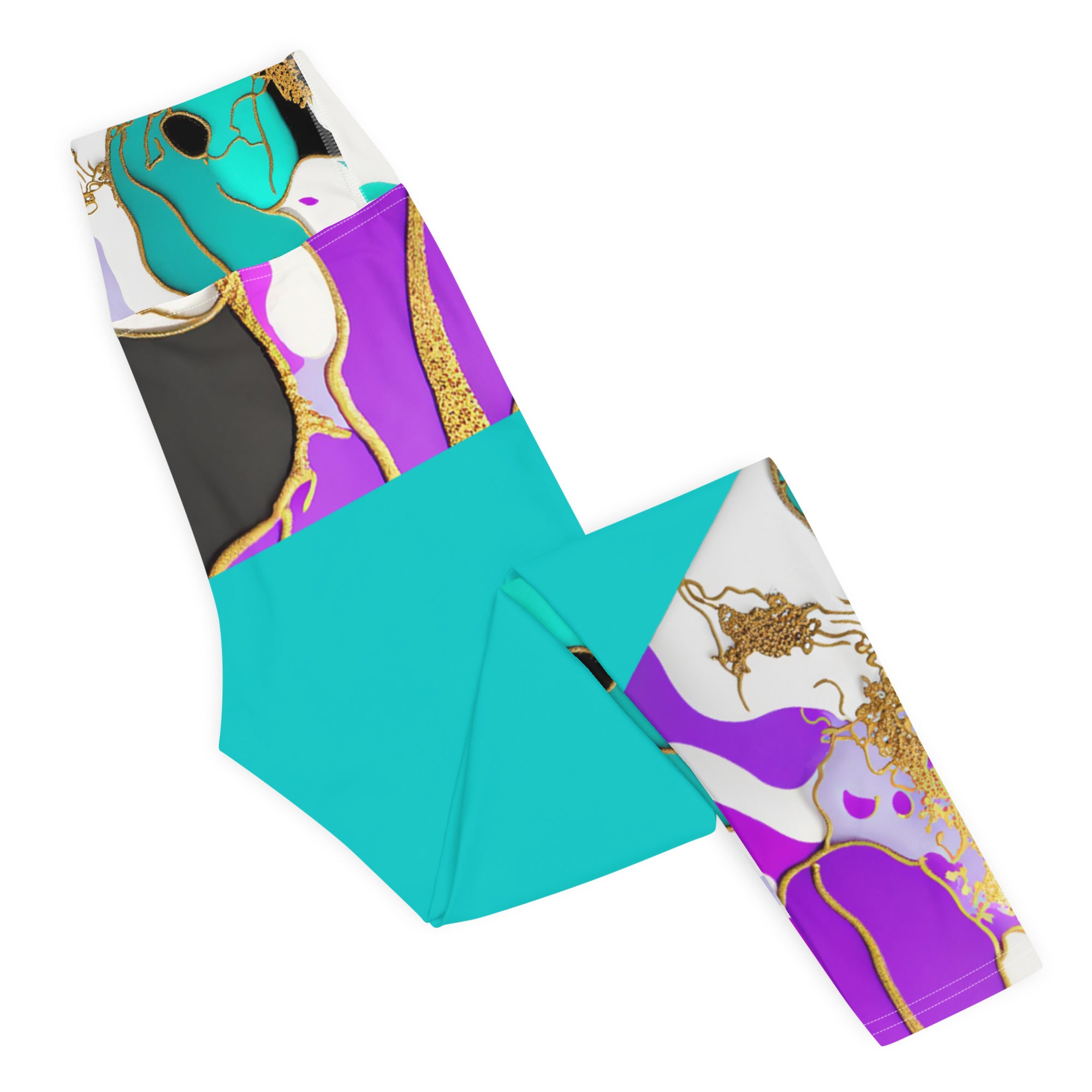 Arty Yoga Pants. Gym or Workout High Waist Leggings. "Artz" Streetwear by WickedYo.